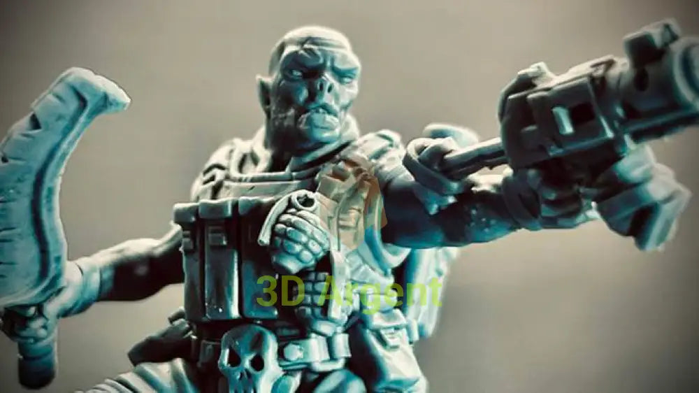 Orc Spec-Ops – David Sheff Models – 3D Printed Resin Miniatures – Sci-Fi 28mm Heroic Scale Toys & Games:Wargames &