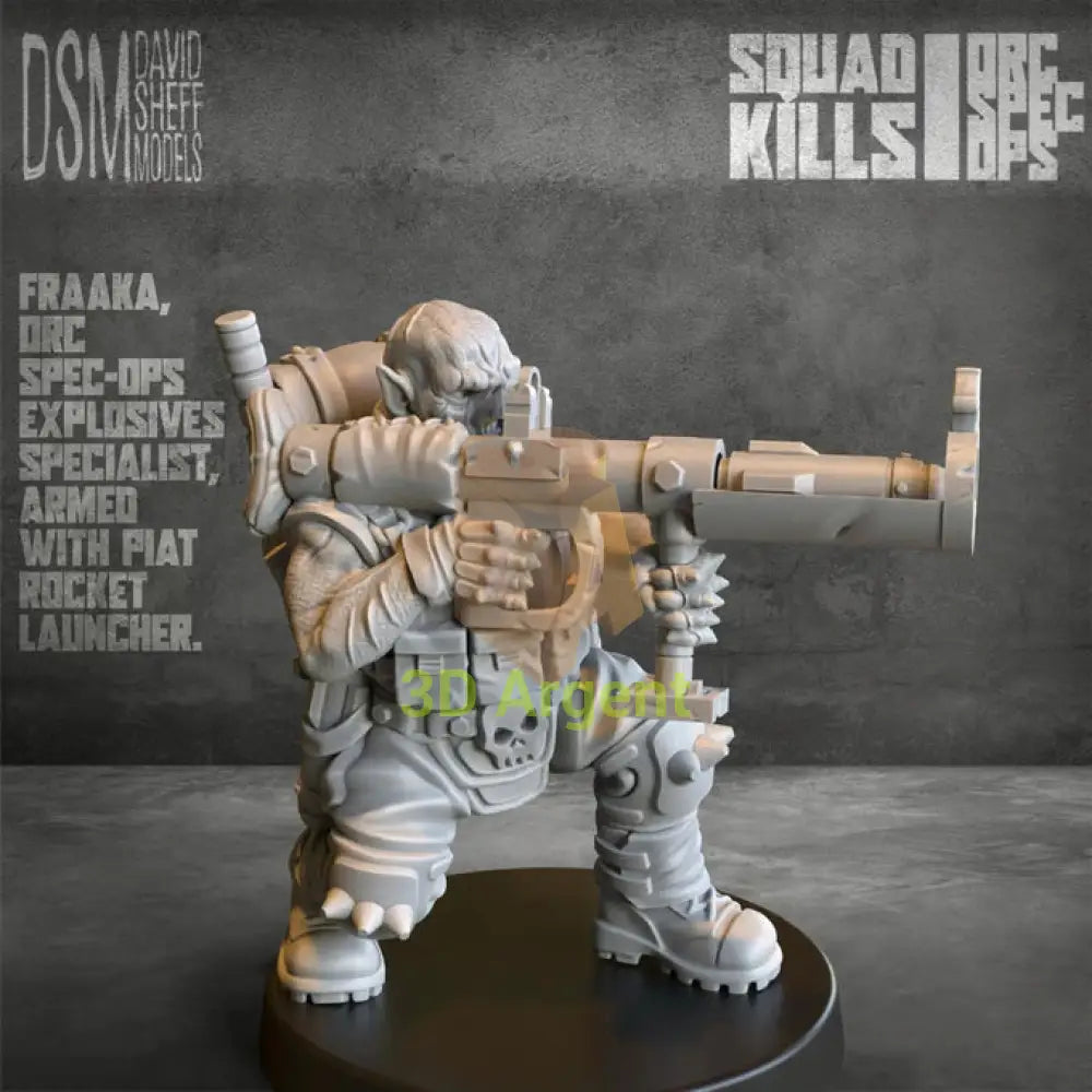 Orc Spec-Ops – David Sheff Models – 3D Printed Resin Miniatures – Sci-Fi 28mm Heroic Scale Toys & Games:Wargames &