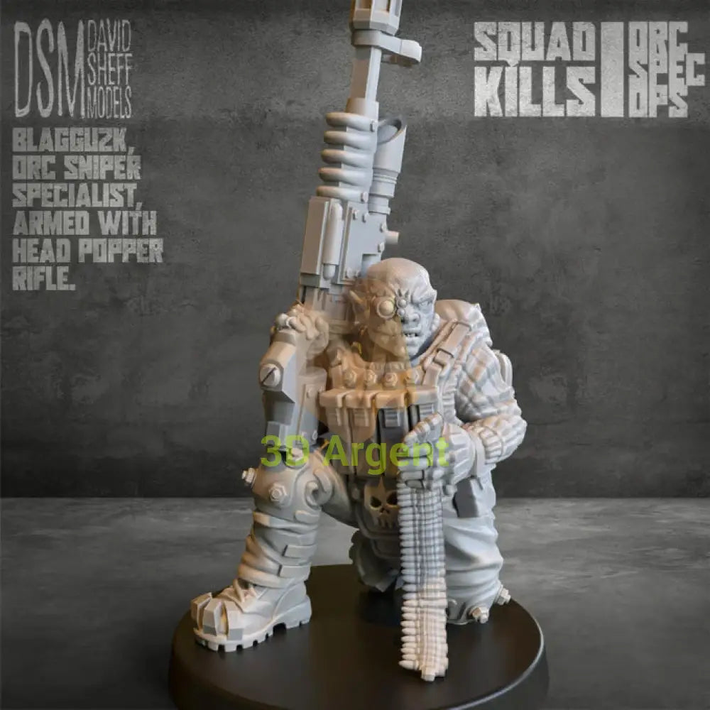 Orc Spec-Ops – David Sheff Models – 3D Printed Resin Miniatures – Sci-Fi 28mm Heroic Scale Toys & Games:Wargames &