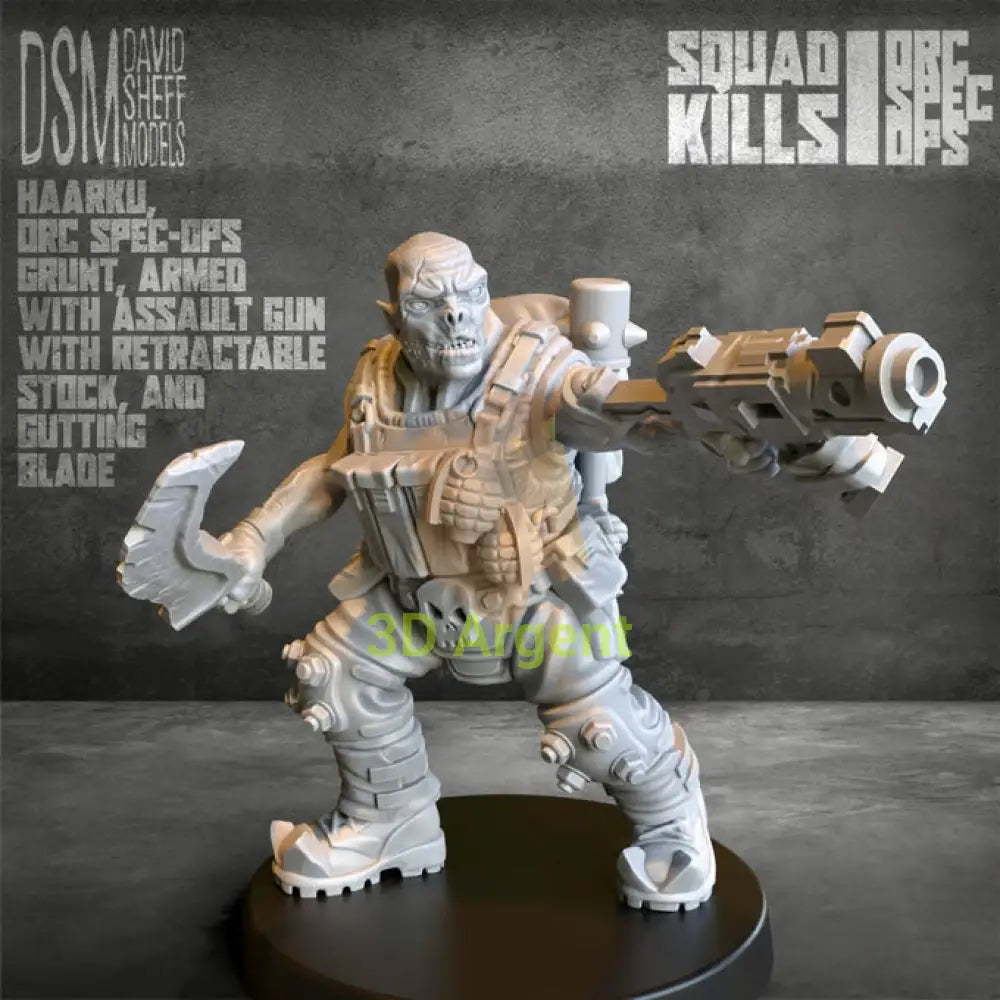 Orc Spec-Ops – David Sheff Models – 3D Printed Resin Miniatures – Sci-Fi 28mm Heroic Scale Toys & Games:Wargames &