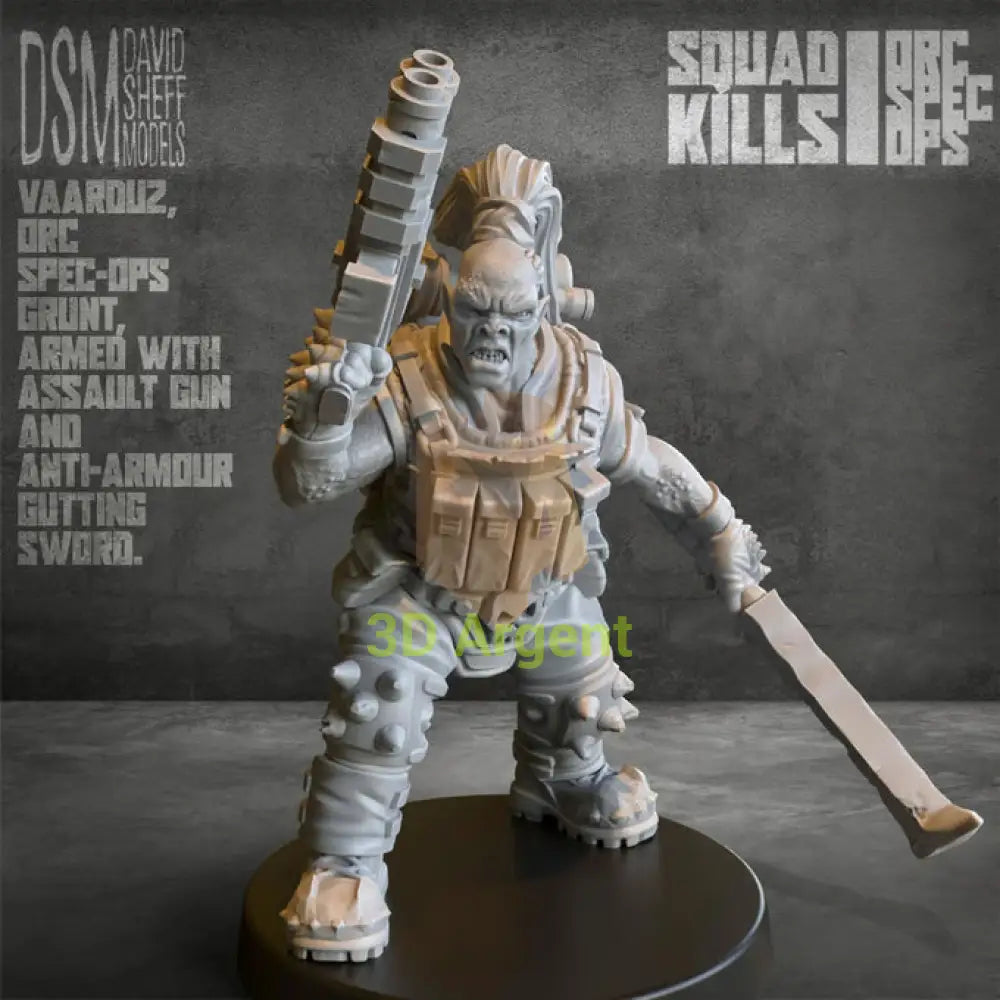 Orc Spec-Ops – David Sheff Models – 3D Printed Resin Miniatures – Sci-Fi 28mm Heroic Scale Toys & Games:Wargames &
