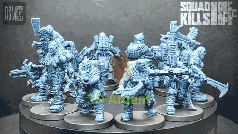 Orc Spec-Ops – David Sheff Models – 3D Printed Resin Miniatures – Sci-Fi 28mm Heroic Scale Toys & Games:Wargames &