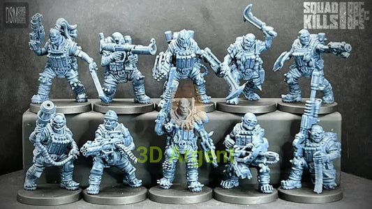 Orc Spec-Ops – David Sheff Models – 3D Printed Resin Miniatures – Sci-Fi 28mm Heroic Scale 10-Man Commando Squad Toys &