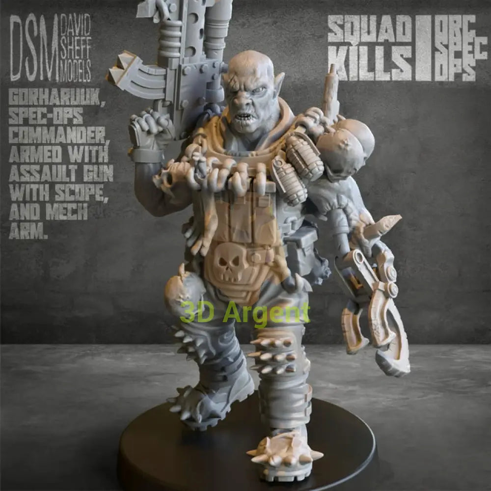 Orc Spec-Ops – David Sheff Models – 3D Printed Resin Miniatures – Sci-Fi 28mm Heroic Scale Toys & Games:Wargames &