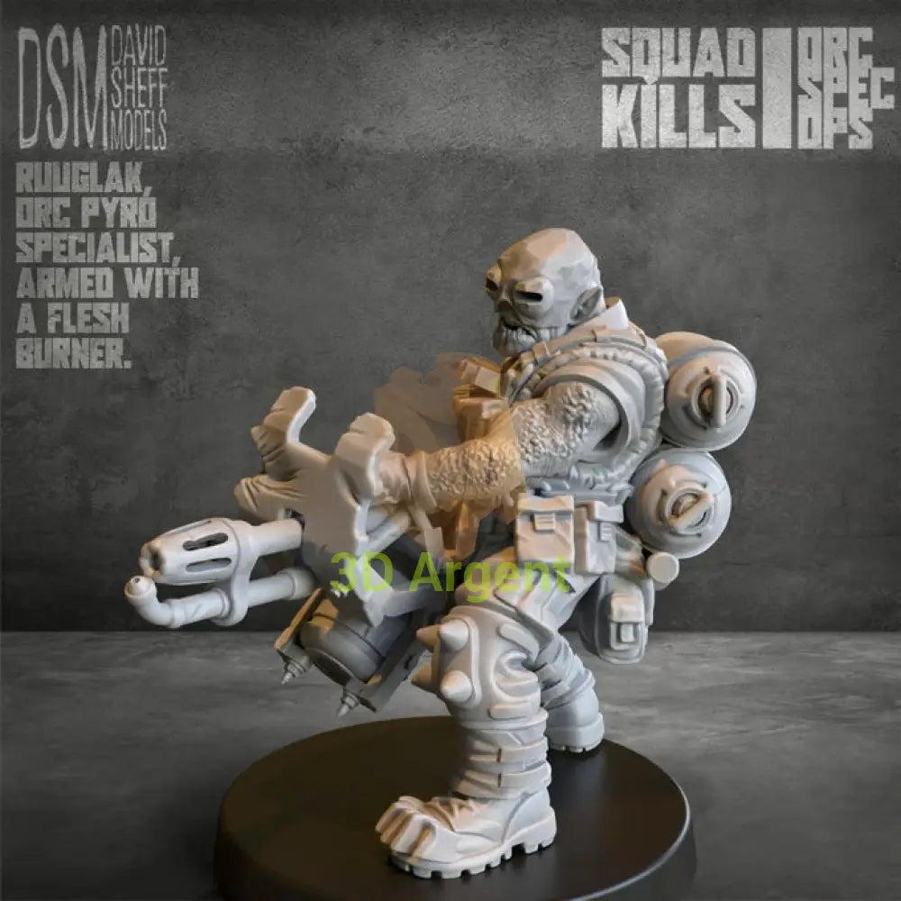 Orc Spec-Ops – David Sheff Models – 3D Printed Resin Miniatures – Sci-Fi 28mm Heroic Scale Toys & Games:Wargames &