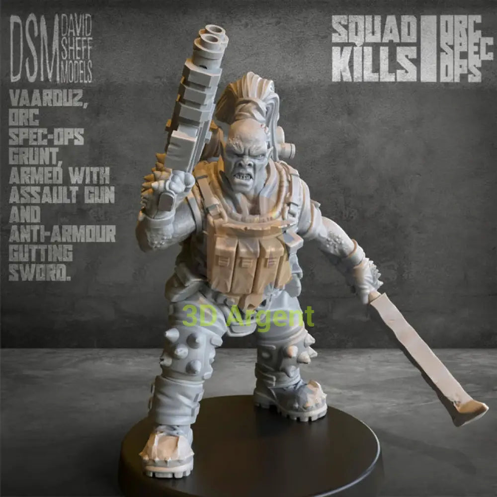 Orc Spec-Ops – David Sheff Models – 3D Printed Resin Miniatures – Sci-Fi 28mm Heroic Scale Toys & Games:Wargames &
