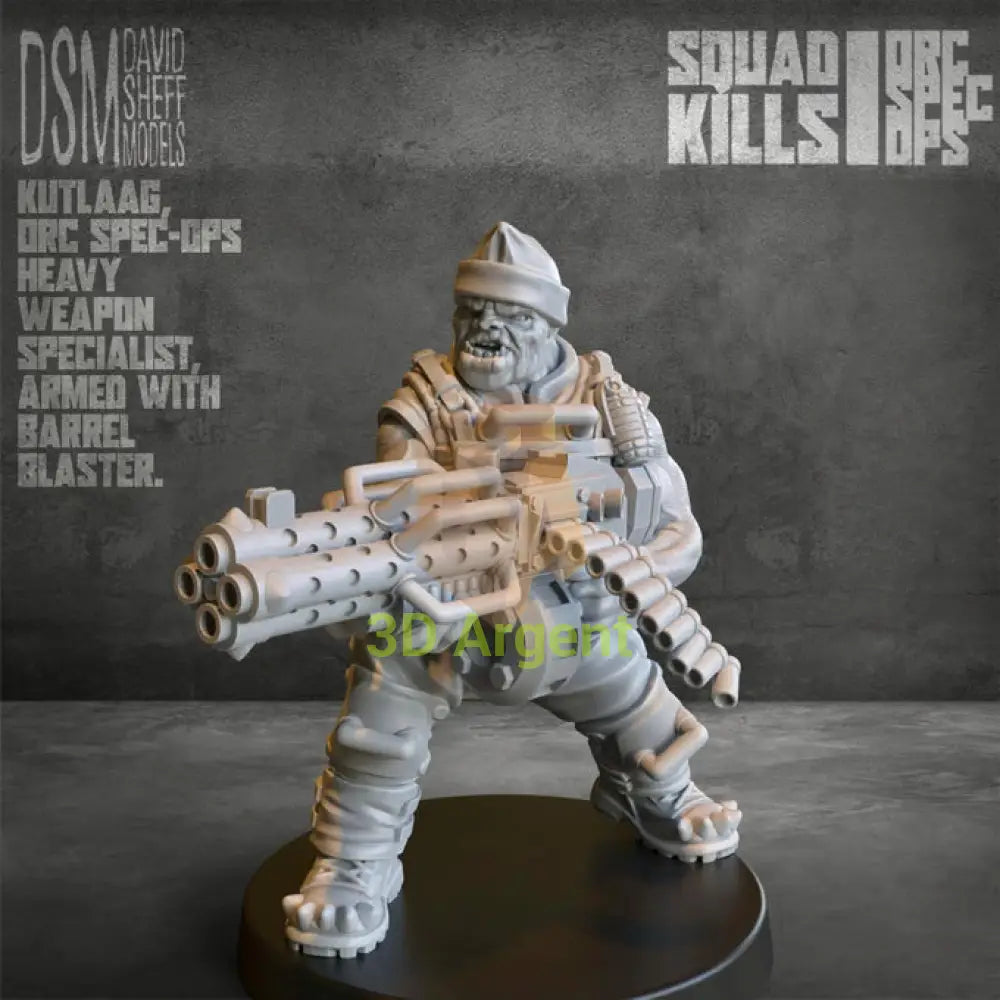 Orc Spec-Ops – David Sheff Models – 3D Printed Resin Miniatures – Sci-Fi 28mm Heroic Scale Toys & Games:Wargames &