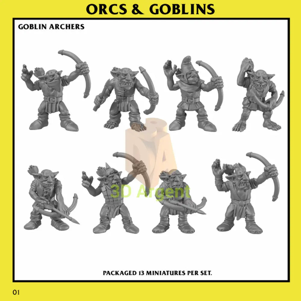 Goblin Archers Unit – angle 2, Monstrous Encounters 32mm resin miniatures