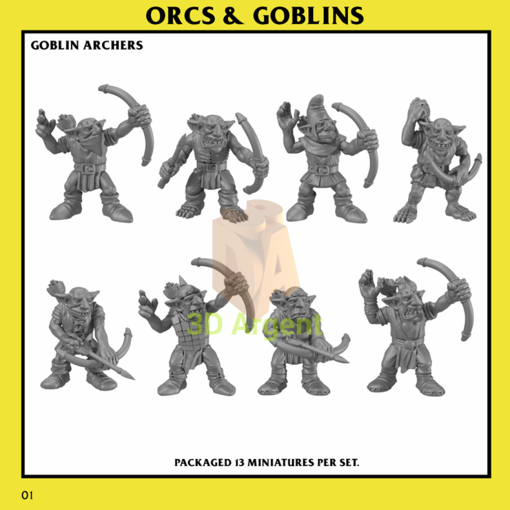 Goblin Archers Unit – angle 2, Monstrous Encounters 32mm resin miniatures