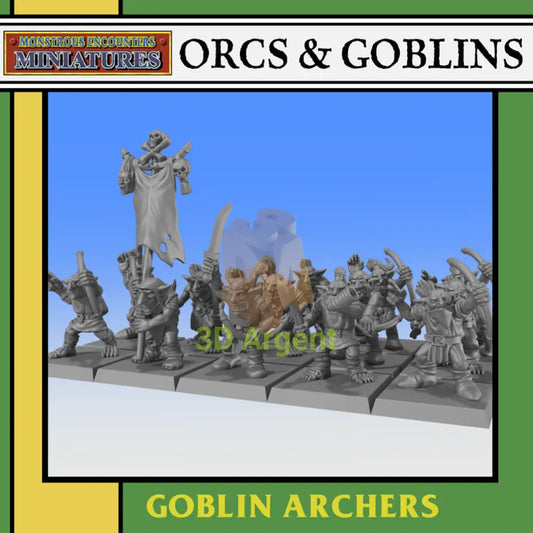 Goblin Archers Unit – full group shot, Monstrous Encounters 32mm resin miniatures