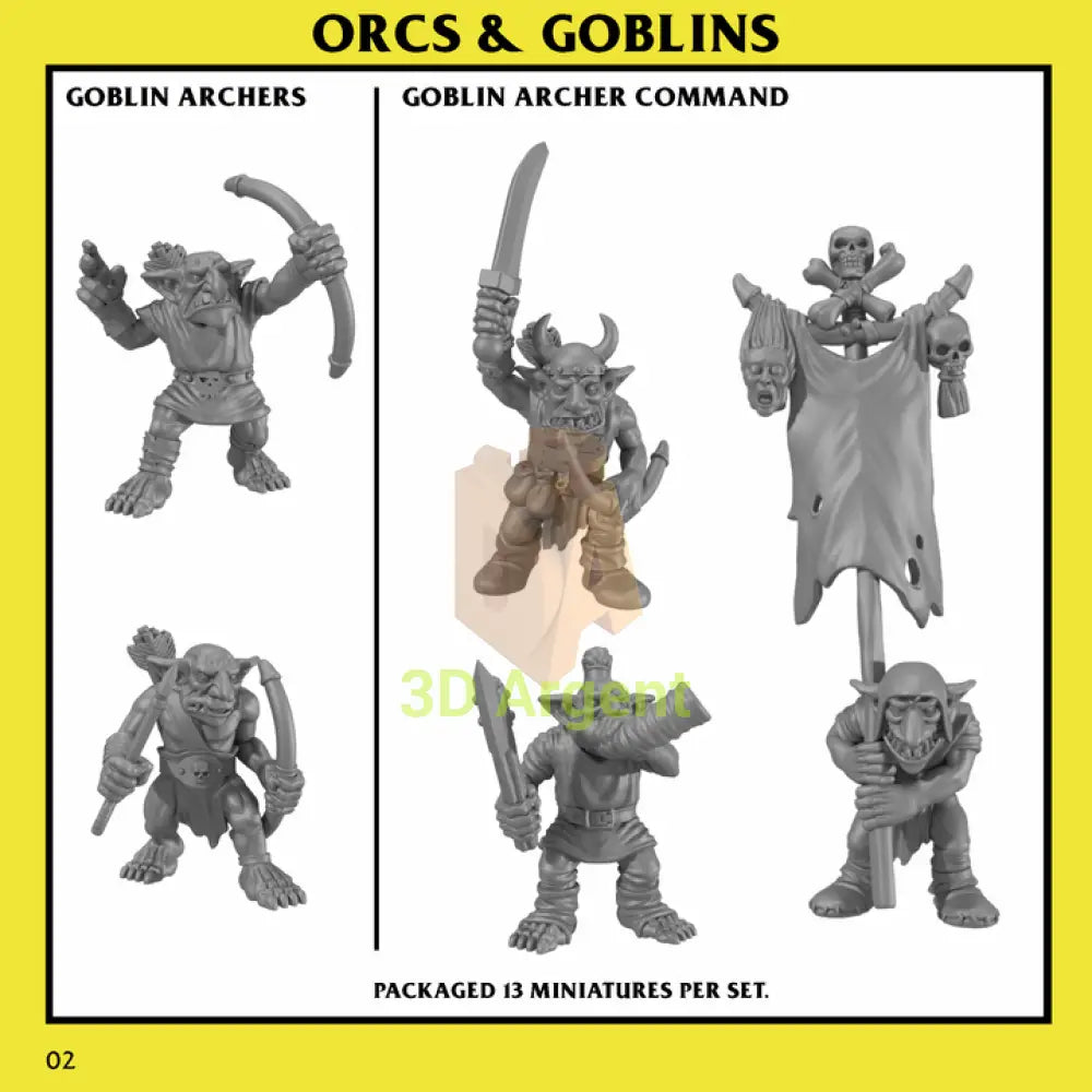 Goblin Archers Unit – angle 3, Monstrous Encounters 32mm resin miniatures
