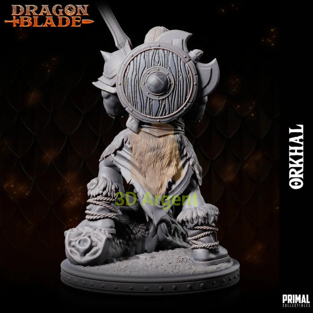 Orkhal Orc Barbarian – Dragonblade – Primal Collectibles Resin Mini - Toys & Games:Wargames &