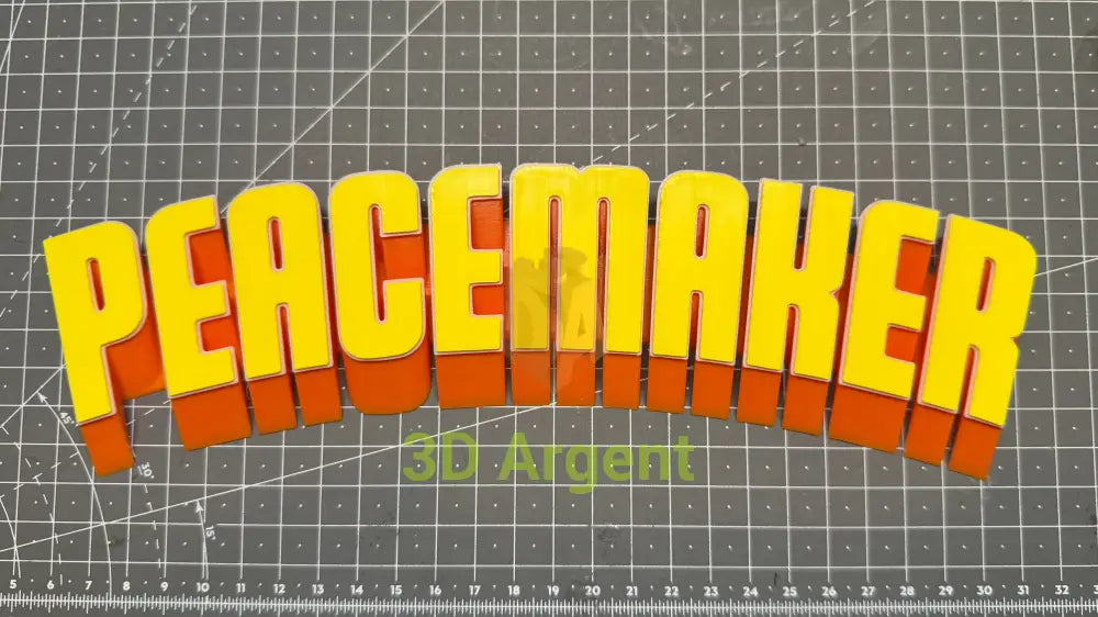 Peacemaker Logo Sign – 3D Printed Multi-Colour DC Comics Superhero Display Stand Books Comics & Magazines:Comic Books &