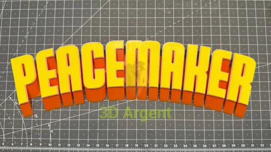 Peacemaker Logo Sign – 3D Printed Multi-Colour DC Comics Superhero Display Stand Books Comics & Magazines:Comic Books &