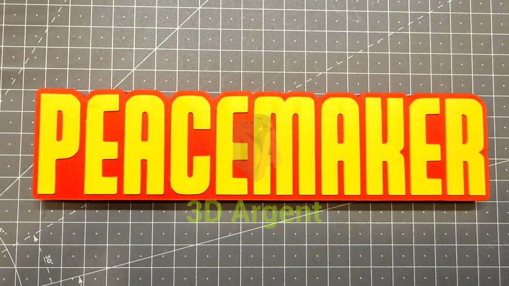 Peacemaker Logo Sign Stand 3D Printed Multi Colour DC Display Decor Video Games & Consoles:Video Game Merchandise