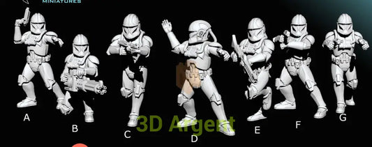Phase 1 Clone Pilots - Star Wars Legion 3D Printed Resin BlueWolf Miniatures A Toys & Games:Wargames &
