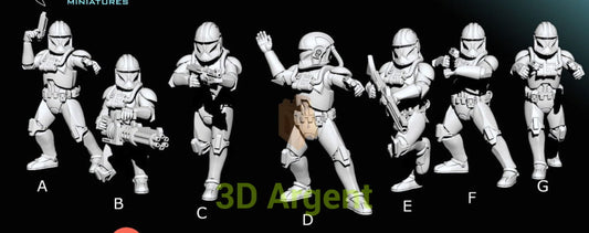 Phase 1 Clone Pilots - Star Wars Legion 3D Printed Resin BlueWolf Miniatures A Toys & Games:Wargames &