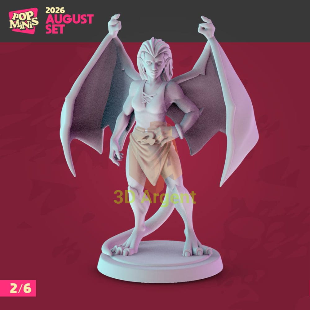 Render of figure 2 Angela winged gargoyle miniature