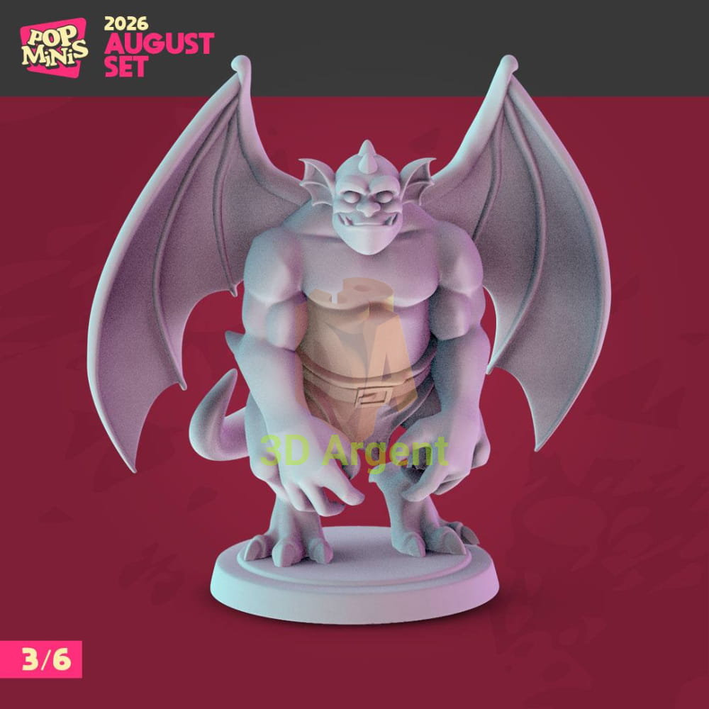 Render of figure 3 Broadway winged gargoyle miniature