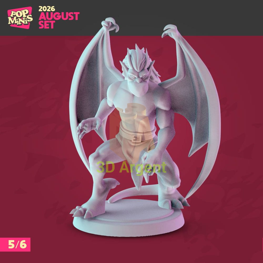 Render of figure 5 Brooklyn beaked winged gargoyle miniature