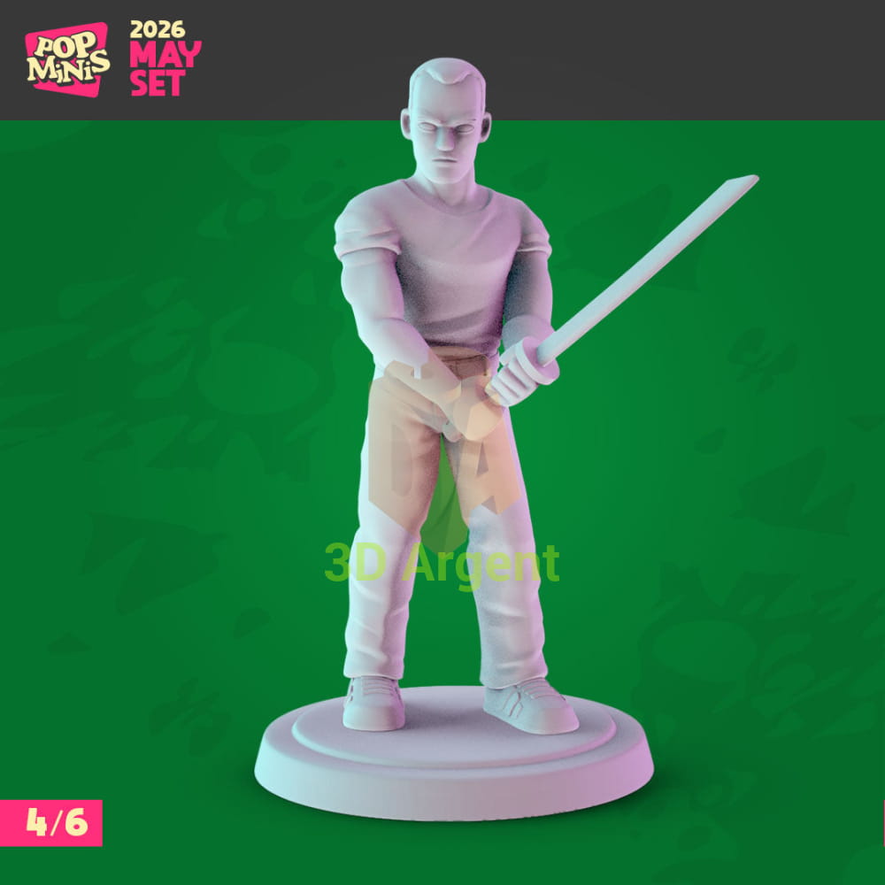 Pulp Fiction Figures compatible D&D DragonLance Miniatures Pop Minis - 3 Butch Coolidge - Toys & Games:Wargames &