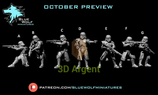Purge Troopers Phase 2 7 Versions Star Wars Legion 3D Printed Resin BlueWolf A Toys & Games:Wargames &