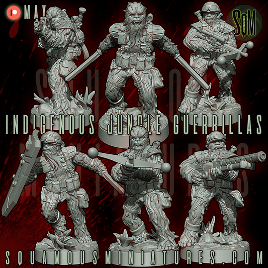 Wookiee Indigenous Jungle Guerrillas Star Wars Legion compatible 3D Resin Miniatures Squamous