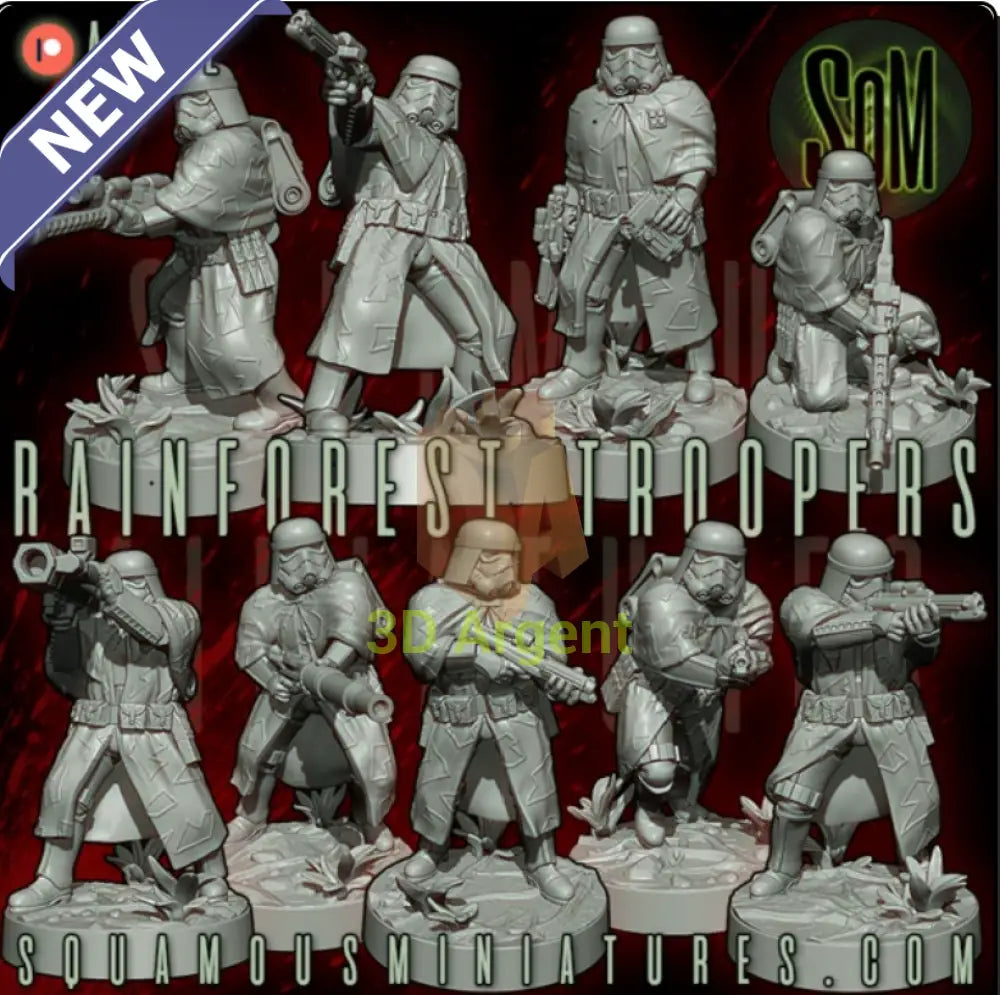 Rainforest Troopers Star Wars Legion compatible 3D Resin Miniatures Squamous - Toys & Games:Wargames &
