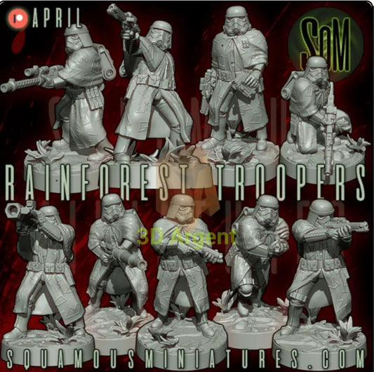 Rainforest Troopers Star Wars Legion compatible 3D Resin Miniatures Squamous - Toys & Games:Wargames &