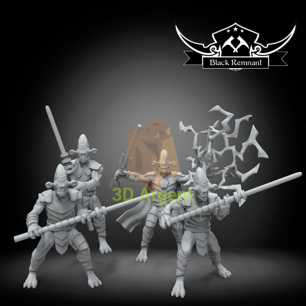 Rakata with forcesabers | Star Wars Legion Scale | 3D Printed Resin Miniature | Black Remnant Miniatures | 12K High