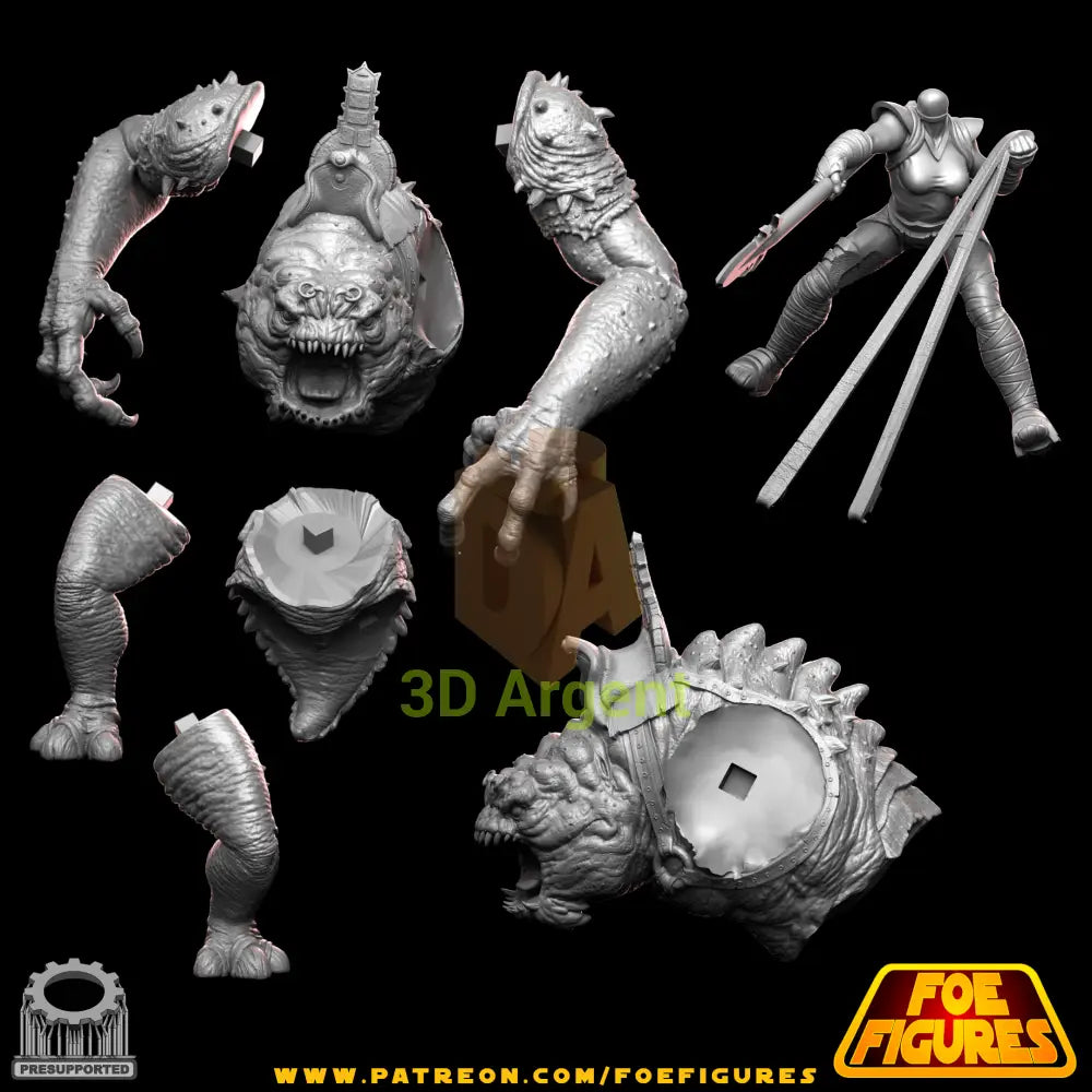 Rancor v4 with Night Sister Rider - Star Wars Legion compatible 3D Printed Resin Miniatures Foe Toys & Games:Wargames &