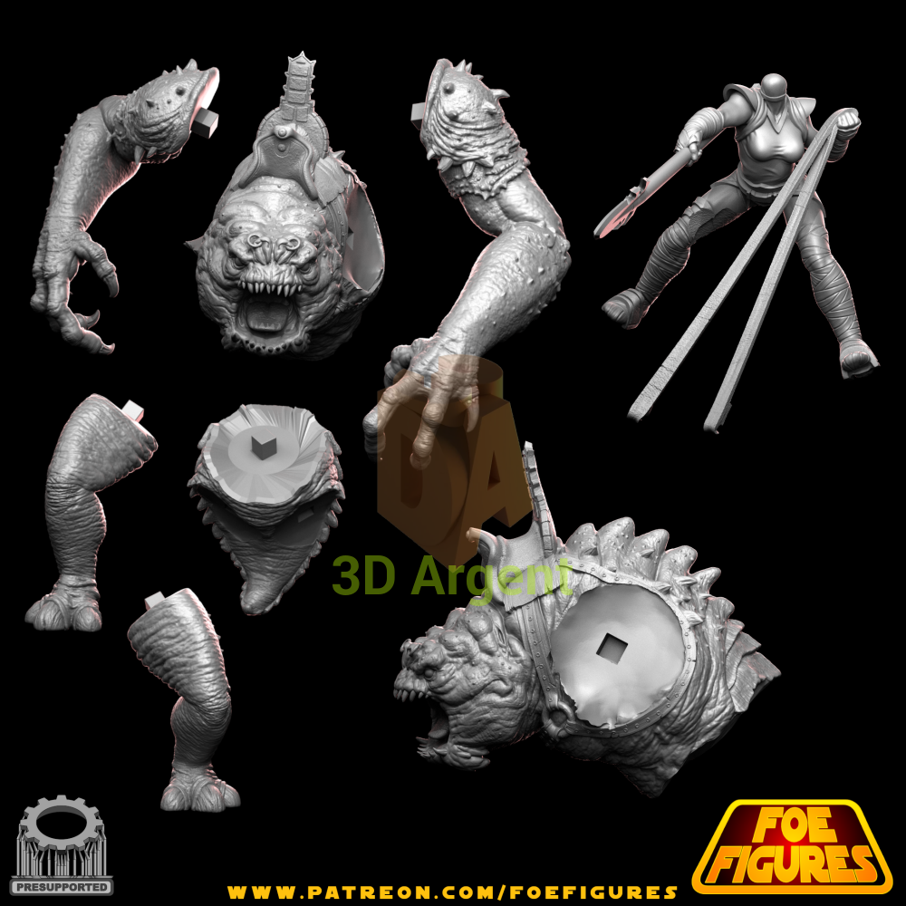 Rancor v4 with Night Sister Rider - Star Wars Legion compatible 3D Printed Resin Miniatures Foe Toys & Games:Wargames &