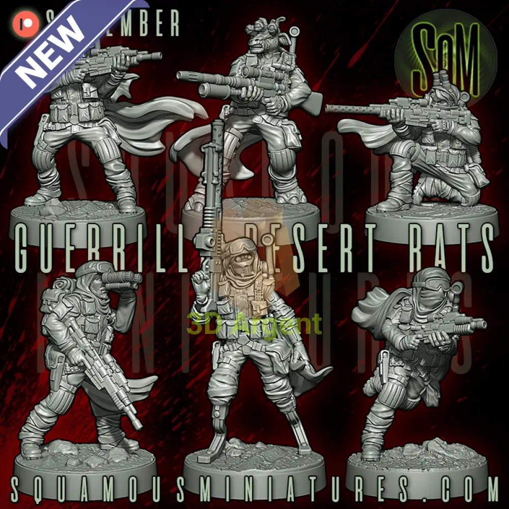 Guerrilla Desert Rats Star Wars Legion compatible 3D Resin Miniatures Squamous - Toys & Games:Wargames &
