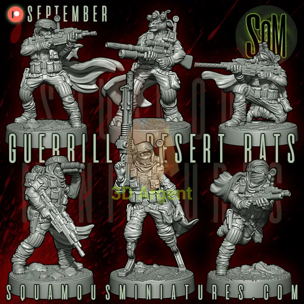 Guerrilla Desert Rats Star Wars Legion compatible 3D Resin Miniatures Squamous - Toys & Games:Wargames &