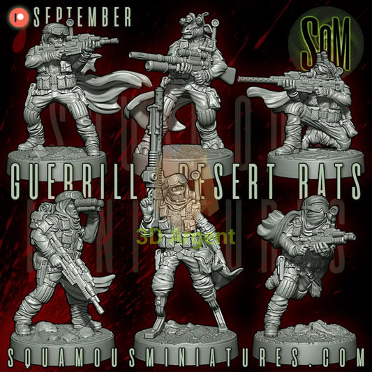 Guerrilla Desert Rats Star Wars Legion compatible 3D Resin Miniatures Squamous - Toys & Games:Wargames &