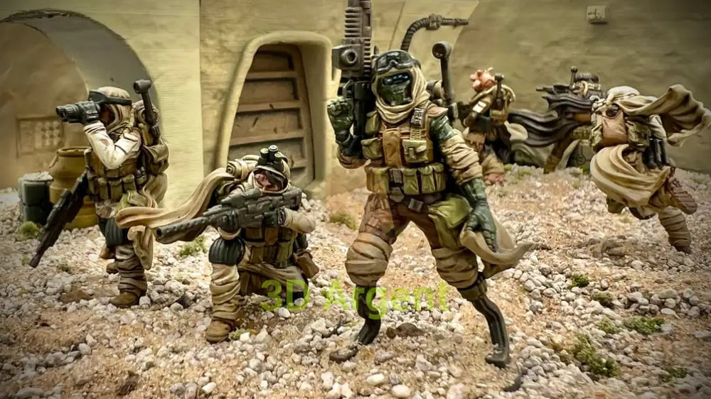 Guerrilla Desert Rats Star Wars Legion compatible 3D Resin Miniatures Squamous - Toys & Games:Wargames &