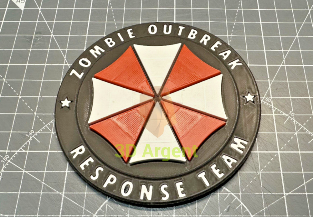Resident Evil Umbrella Zombie Outbreak Response Team - 3D Printed Sign Stand Collectables:Science Fiction