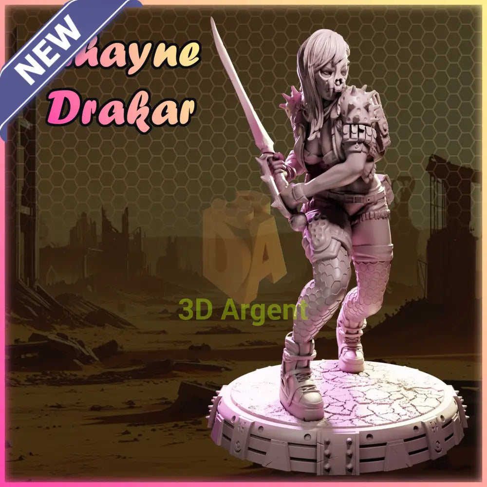 Rhayne Drakar – Ladies of Nuke City – Gilmorestudio 3D Printed Resin Miniature 32mm SFW