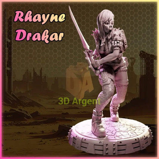 Rhayne Drakar – Ladies of Nuke City – Gilmorestudio 3D Printed Resin Miniature 32mm SFW