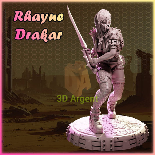 Rhayne Drakar – Ladies of Nuke City – Gilmorestudio 3D Printed Resin Miniature 32mm SFW