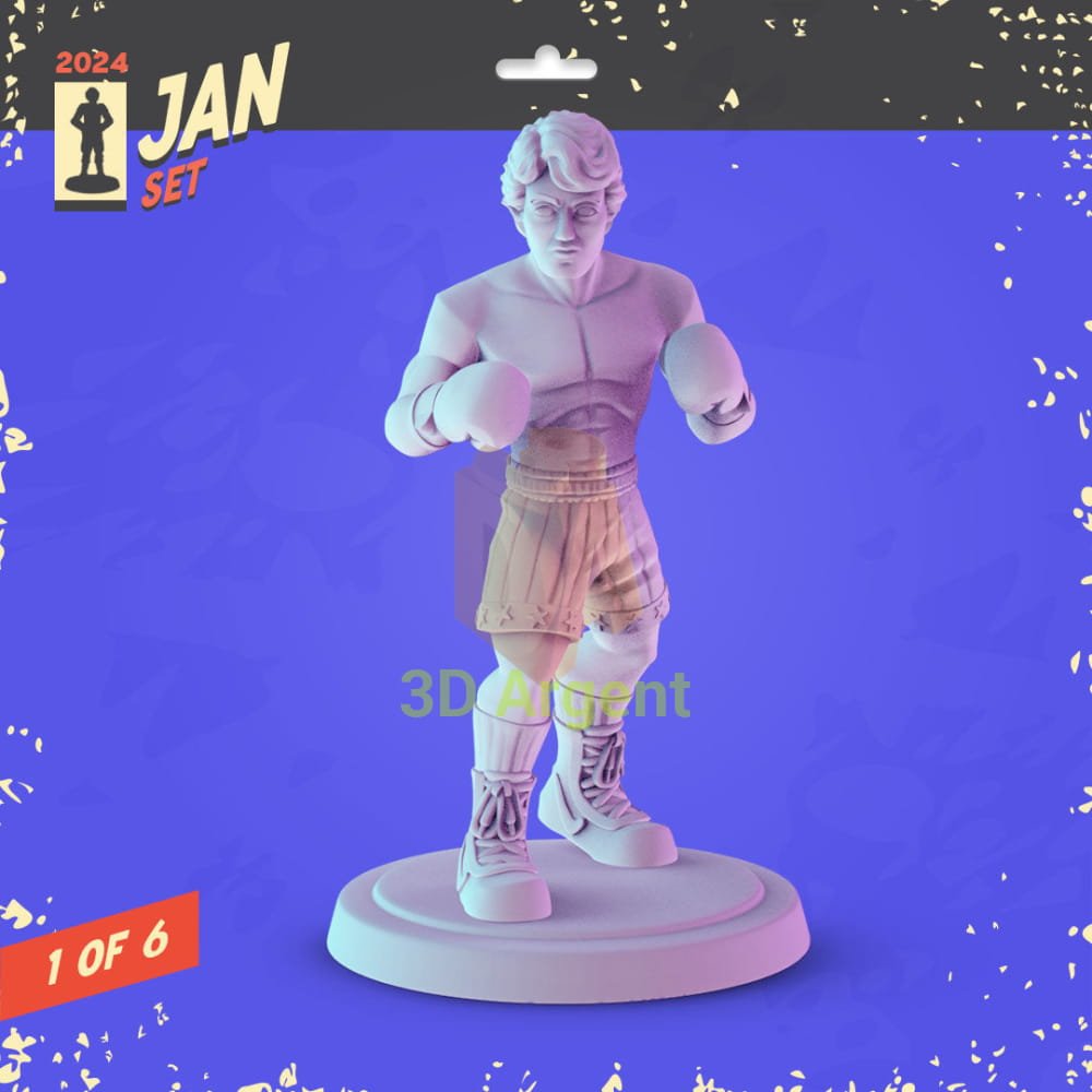 Rocky Figures compatible D&D DragonLance Miniatures Pop Minis - 3 Rocky Balboa (Pose 1) - Toys & Games:Wargames &