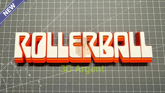 Rollerball Logo Sign Stand 3D Printed Multi Colour Sci-Fi Display Decor - Video Games & Consoles:Video Game Merchandise