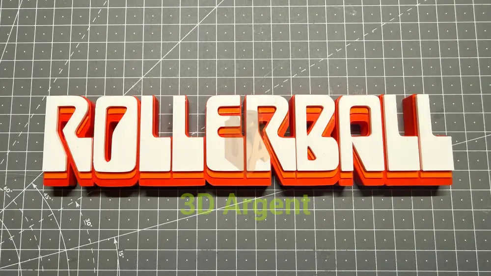 Rollerball Logo Sign Stand 3D Printed Multi Colour Sci-Fi Movie Display Decor - Video Games & Consoles:Video Game