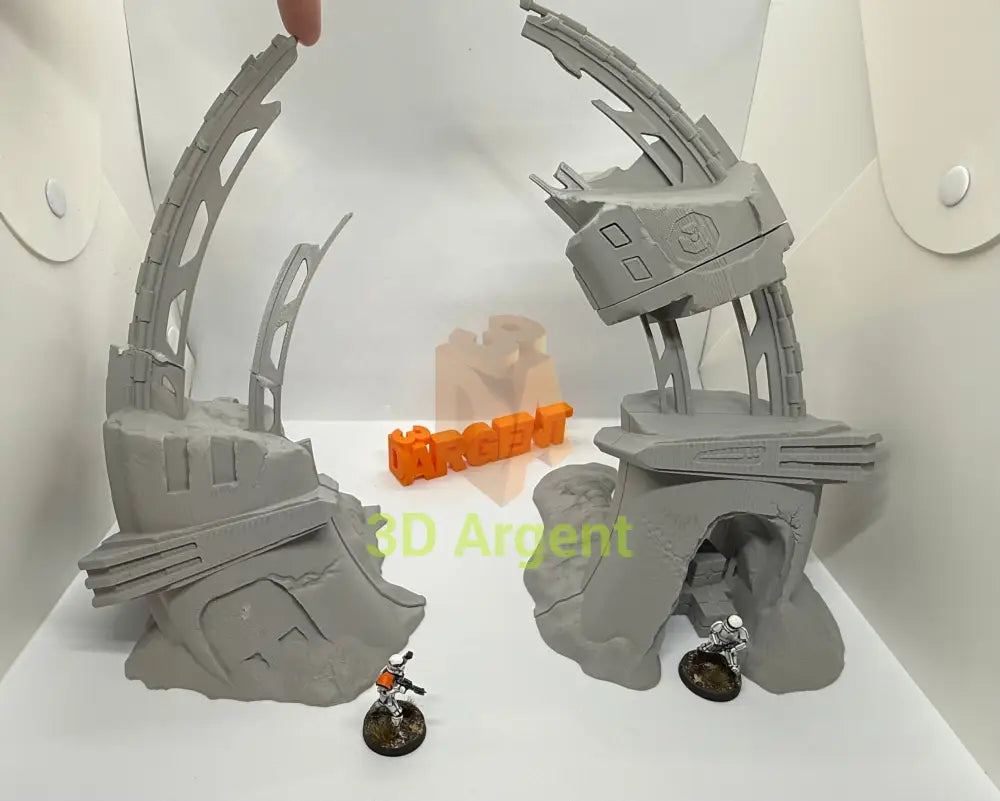 Scattered Wreckage Terrain Set – 2 sets | 28mm–32mm Sci-Fi Legion Miniature Scenery Set A Large Toys & Games:Wargames &
