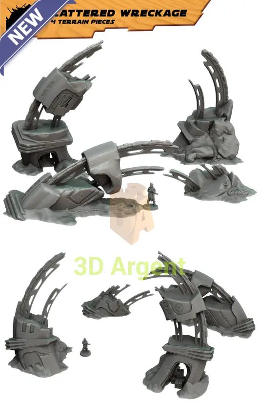 Star Wars Legion Scattered Wreckage Terrain | 3D Printed Destroyed Scenery Toys & Games:Wargames & Role-Playing:Scenery