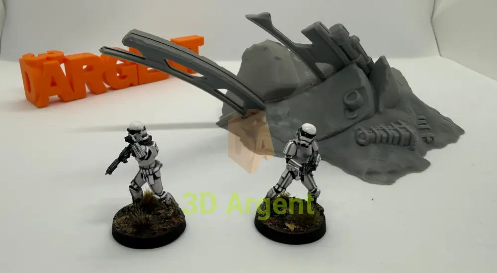 Scattered Wreckage Terrain Set – 2 sets | 28mm–32mm Sci-Fi Legion Miniature Scenery Toys & Games:Wargames &