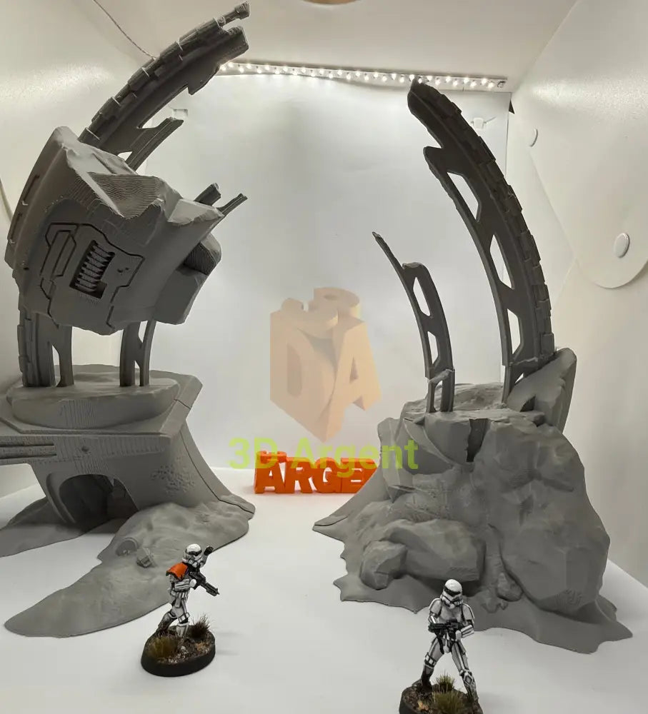 Scattered Wreckage Terrain Set – 2 sets | 28mm–32mm Sci-Fi Legion Miniature Scenery Toys & Games:Wargames &