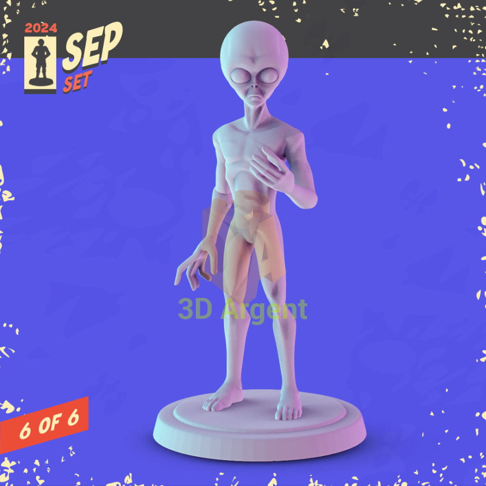 Sci-Fi Alien Icons Figures compatible D&D DragonLance Miniatures Pop Minis - 6 Grey Alien - Toys & Games:Wargames &
