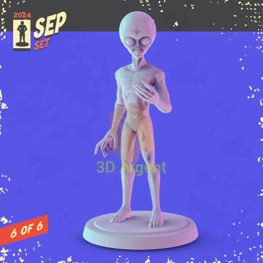 Sci-Fi Alien Icons Figures compatible D&D DragonLance Miniatures Pop Minis - 6 Grey Alien - Toys & Games:Wargames &