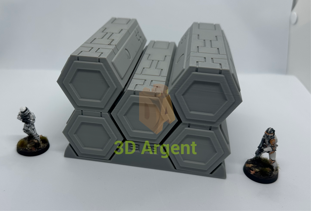 SciFi Tau Container and Stand Grimdark Tabletop Scifi Scatter Terrain 28mm Stargrave Toys & Games:Wargames &